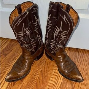 Seiberling Brown Authentic Handmade Leather Western Cowboy Boots Size 10 1/2